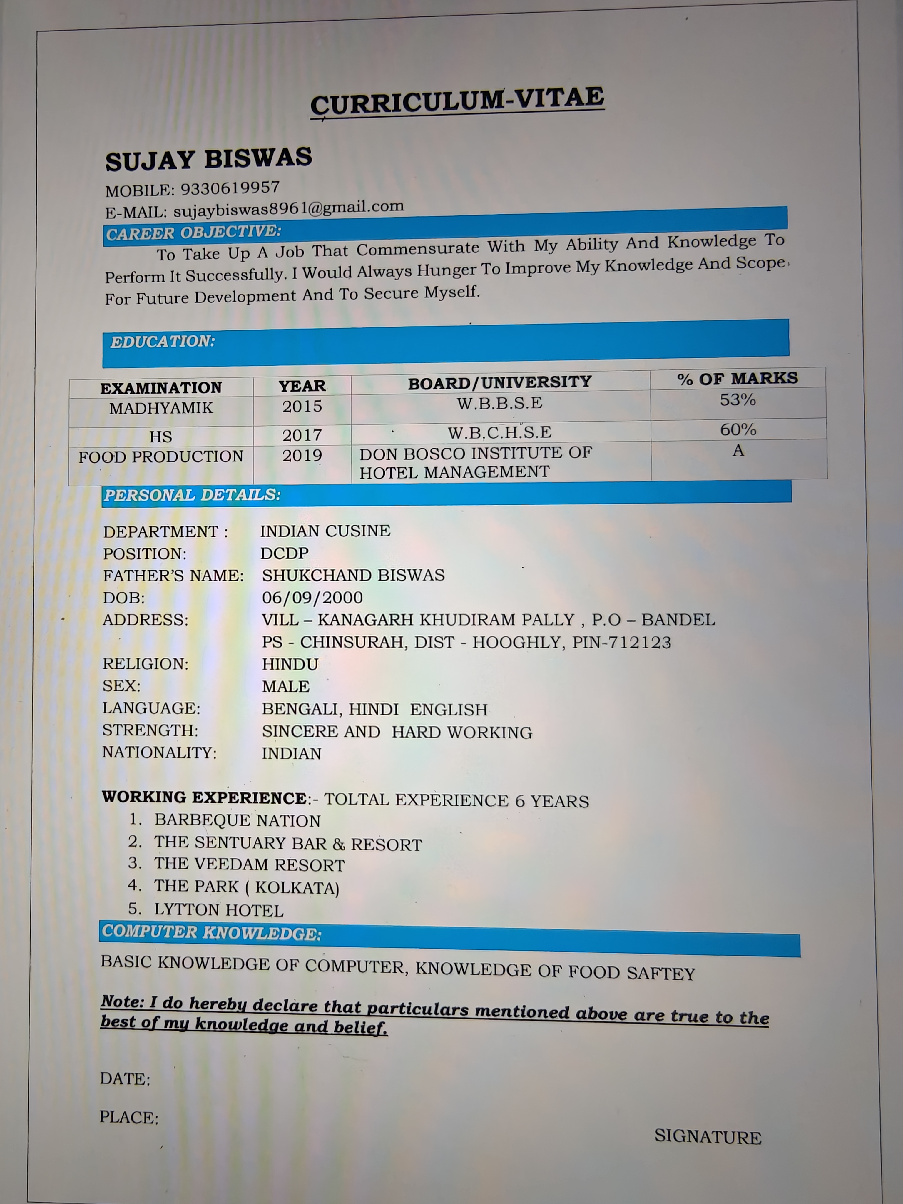User Profile