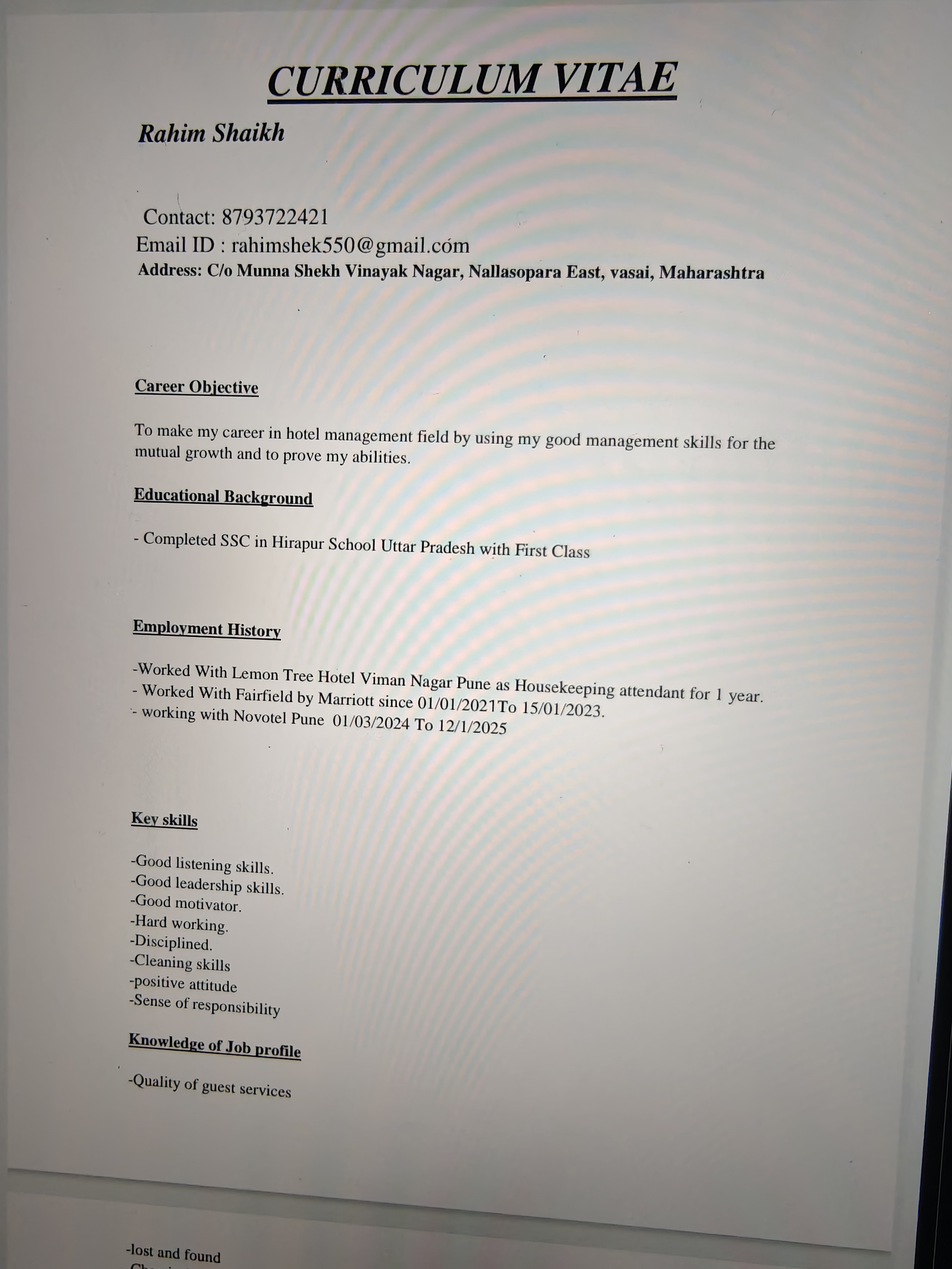 User Profile