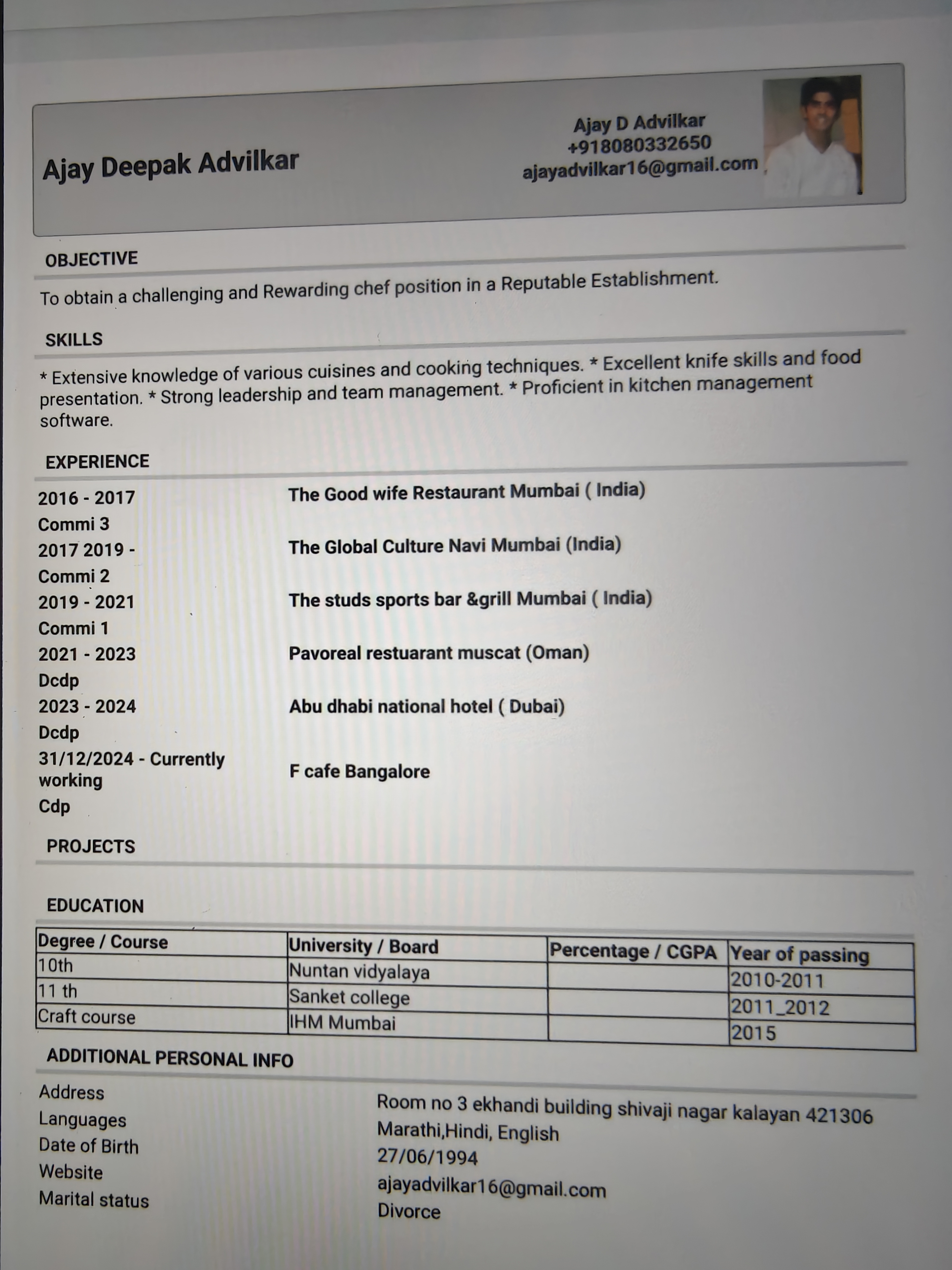 User Profile