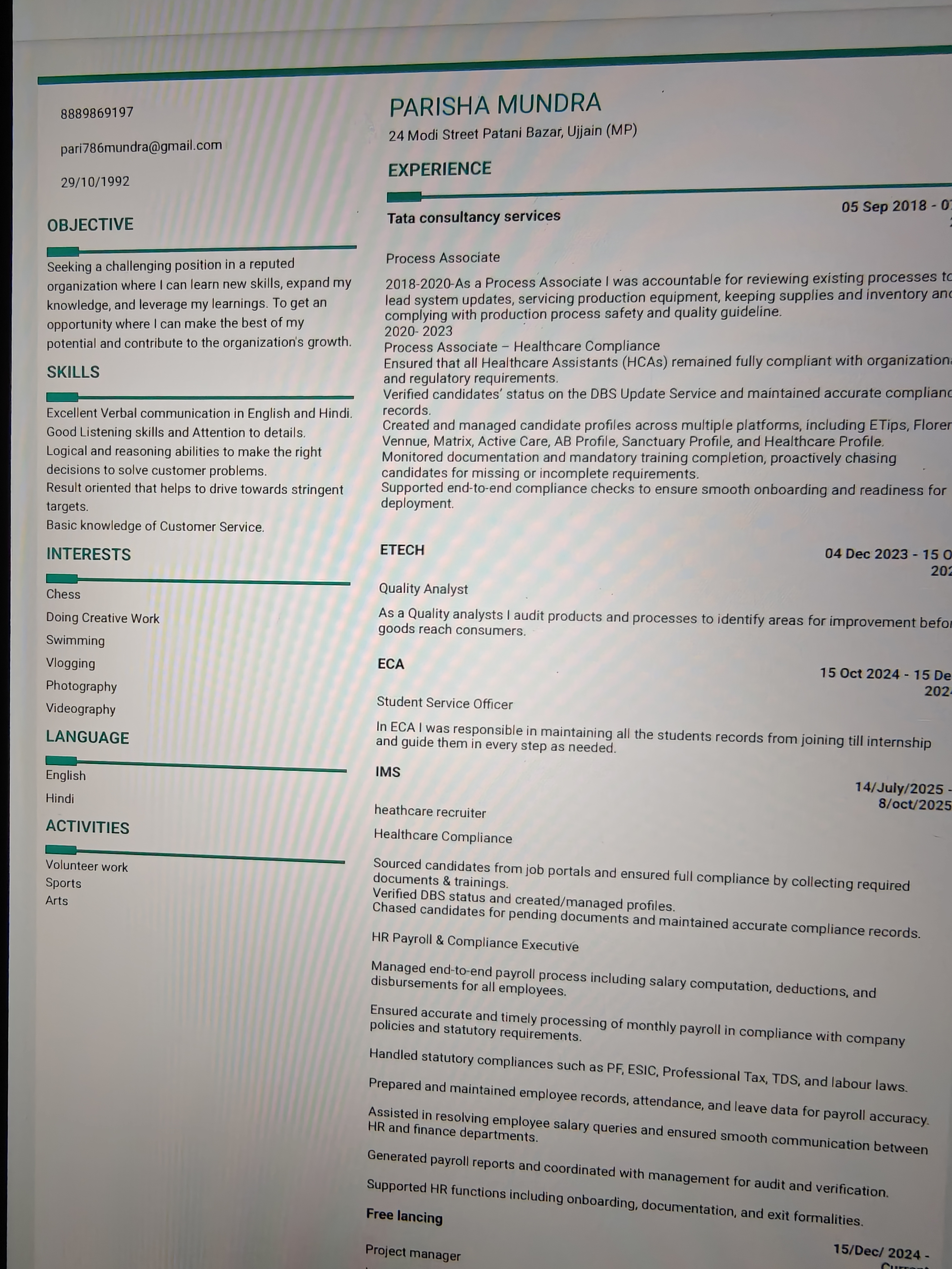 User Profile