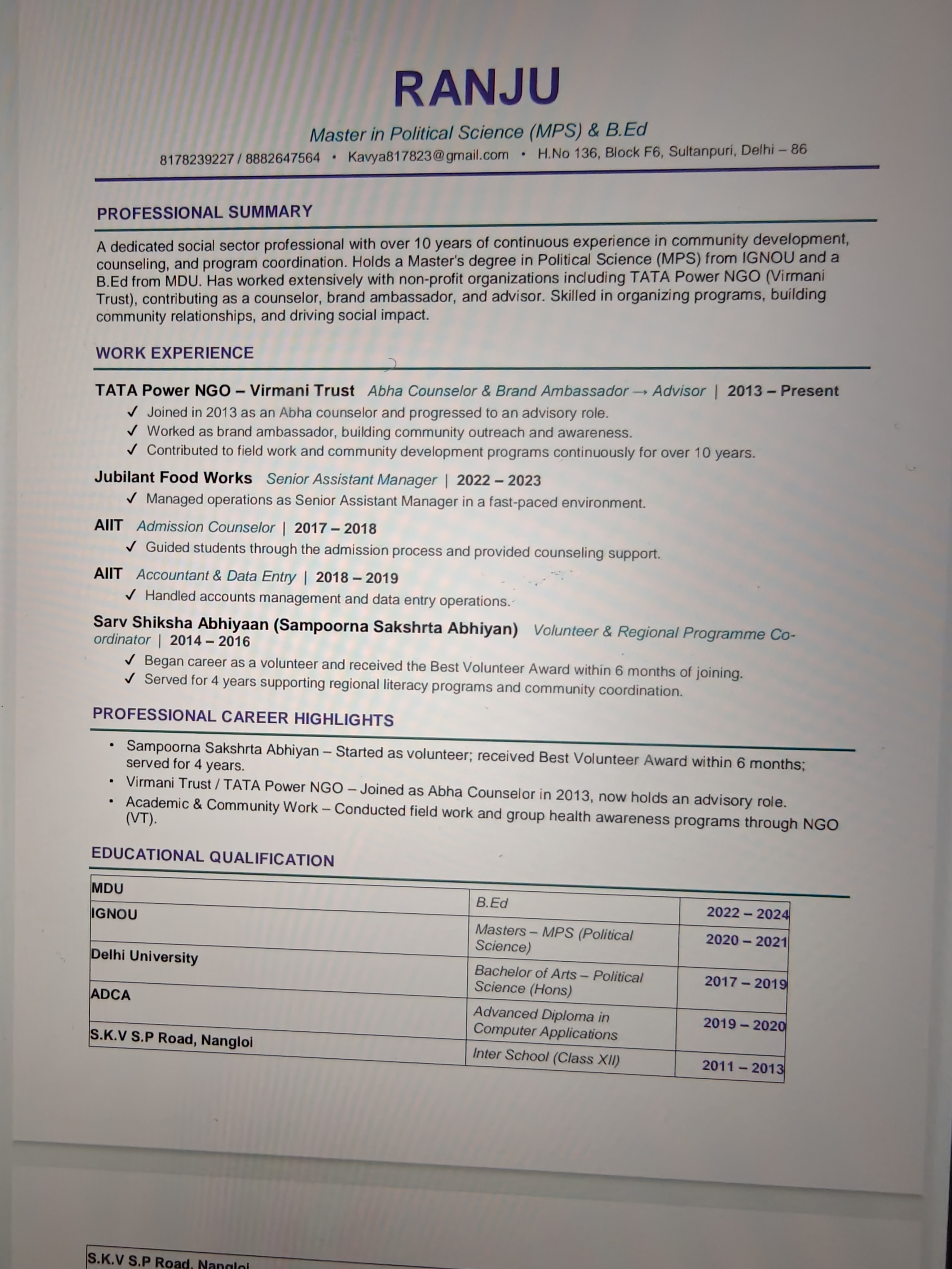 User Profile