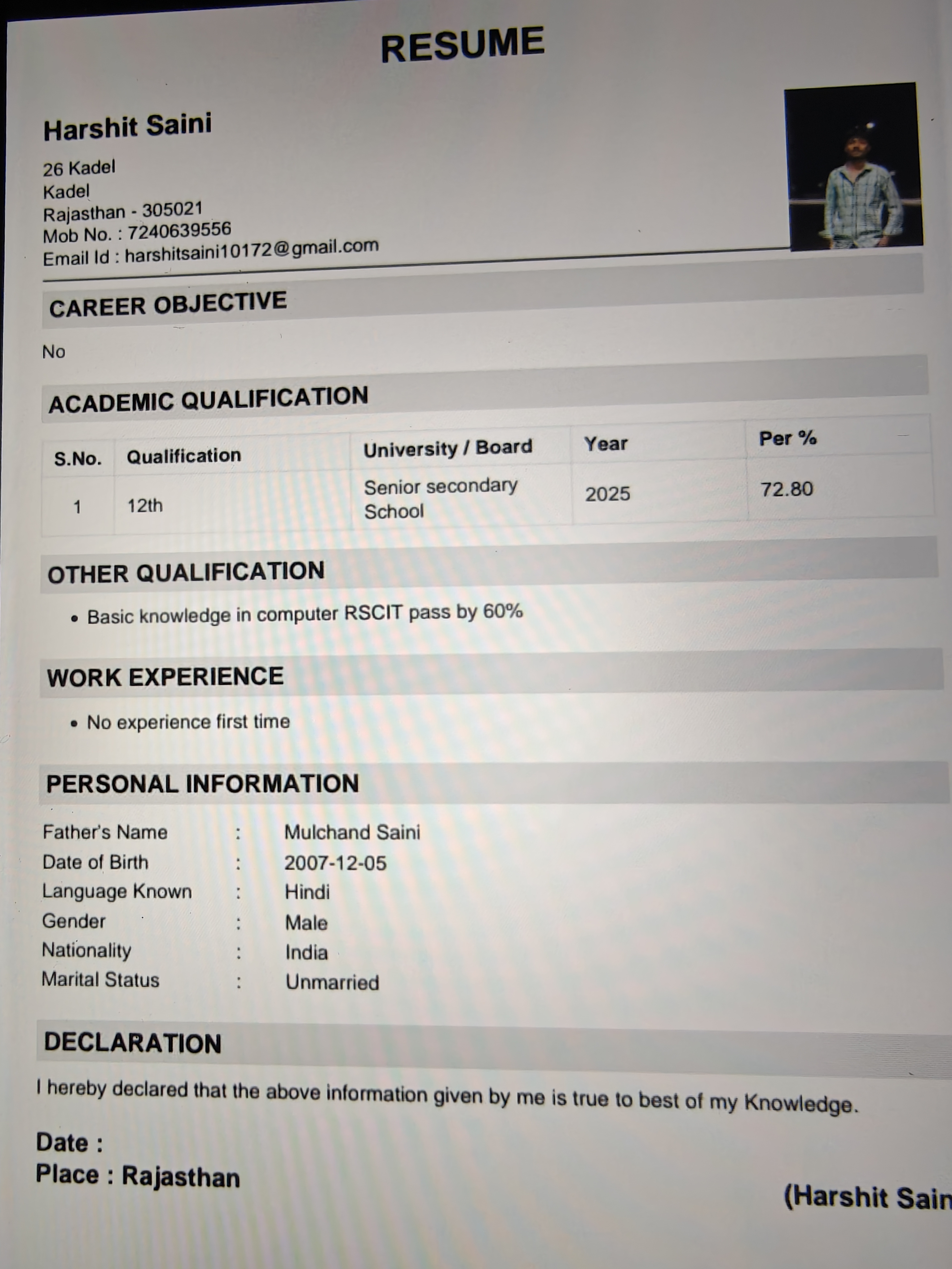 User Profile